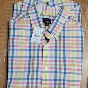 J. Crew Men's Colorful Checkered Shirt